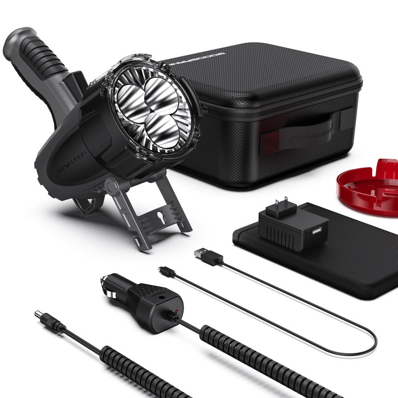 GOODSMANN 6000 Lumen Boat Spotlight - Waterproof Rechargeable LED Hunting Spotlight with Detachable Red Light Filter, EVA Carrying Case - Image 5